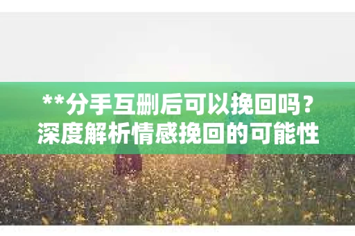 **分手互删后可以挽回吗？深度解析情感挽回的可能性**