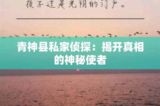 青神县私家侦探：揭开真相的神秘使者