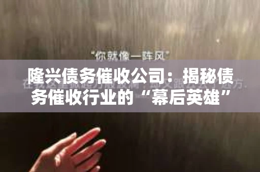 隆兴债务催收公司：揭秘债务催收行业的“幕后英雄”
