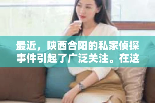 最近，陕西合阳的私家侦探事件引起了广泛关注。在这个信息爆炸的时代，隐私保护显得尤为重要。今天，我们就来聊聊这个事件，看看它背后的一些故事。