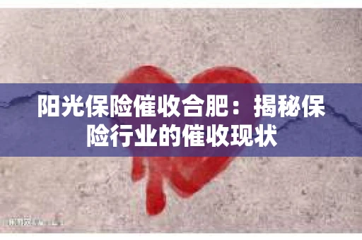 阳光保险催收合肥：揭秘保险行业的催收现状