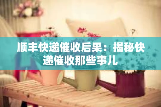 顺丰快递催收后果：揭秘快递催收那些事儿