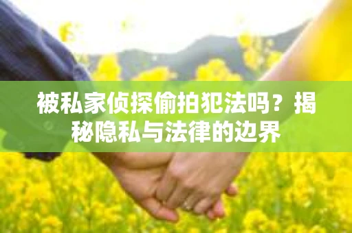 被私家侦探偷拍犯法吗？揭秘隐私与法律的边界