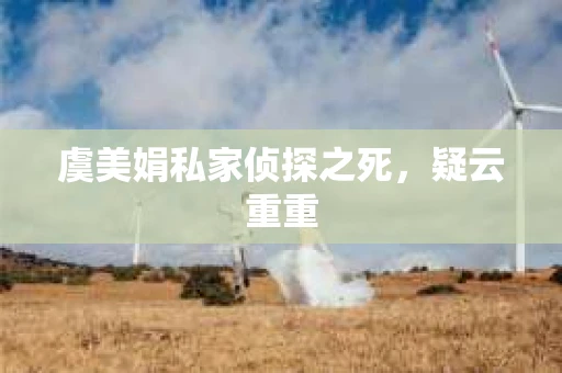 虞美娟私家侦探之死，疑云重重