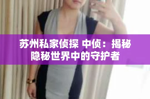 苏州私家侦探 中侦：揭秘隐秘世界中的守护者