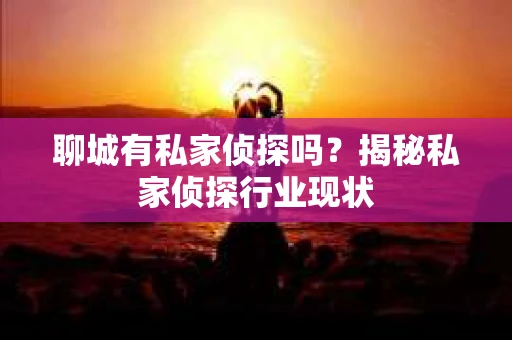 聊城有私家侦探吗？揭秘私家侦探行业现状