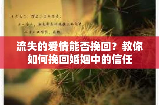 流失的爱情能否挽回？教你如何挽回婚姻中的信任
