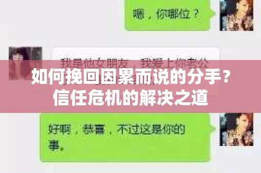 如何挽回因累而说的分手？信任危机的解决之道