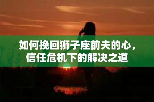 如何挽回狮子座前夫的心，信任危机下的解决之道