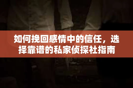 如何挽回感情中的信任，选择靠谱的私家侦探社指南